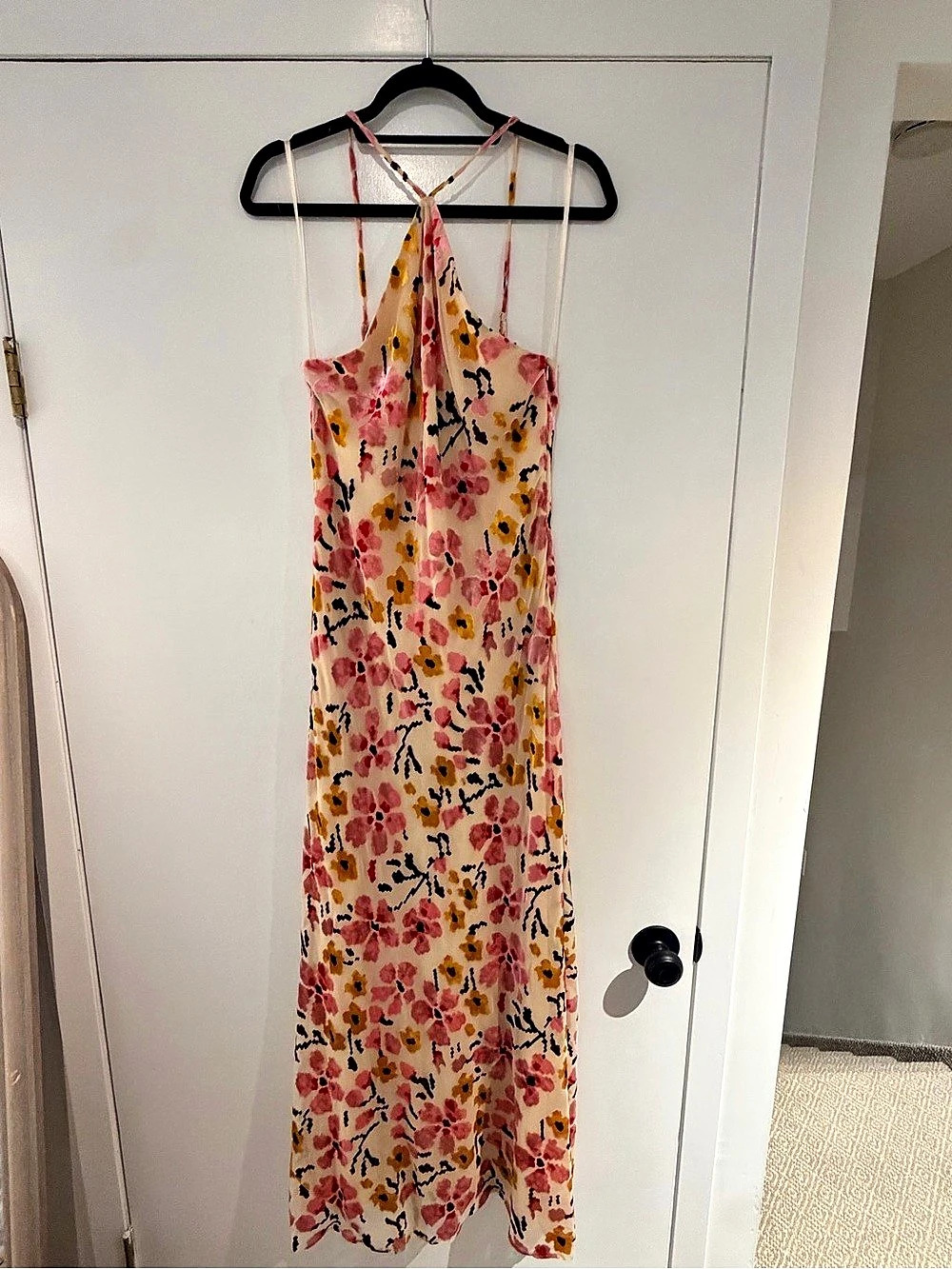 STAUD Albee Maxi Dress Floral Pink & Yellow Size 8